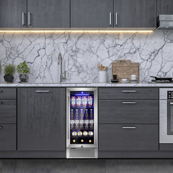 YUKOOL 88 Cans (12 oz.) BuiltIn Beverage Refrigerator with Wine